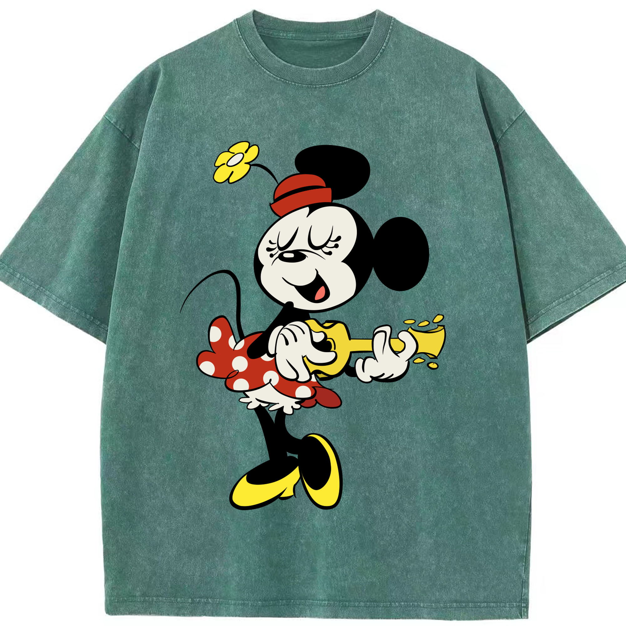 （画像用） ミッキーマウス Mickey Mouse 綿100% ヴィンテージ風 半袖Tシャツ（フロントプリント）
